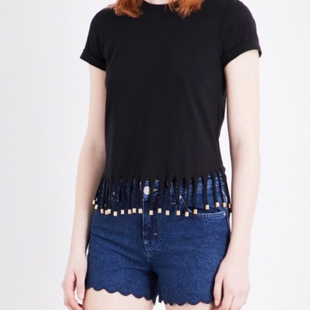 Maje cotton jersey tassels t-shirt